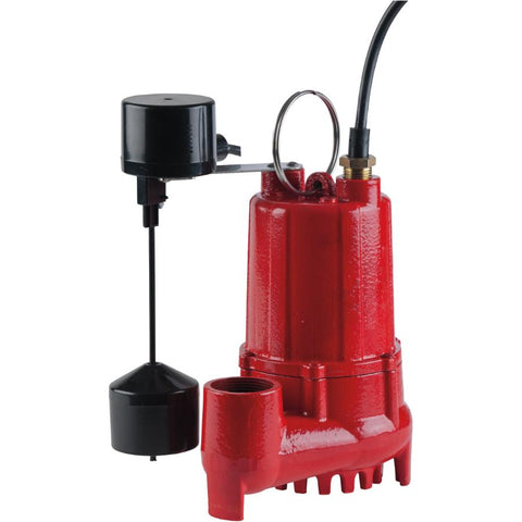 Red Lion RL-SC33V 115-Volt, 1/3 HP 3350 GPH Cast Iron Sump Pump with Vertical Switch, Red, 14942745