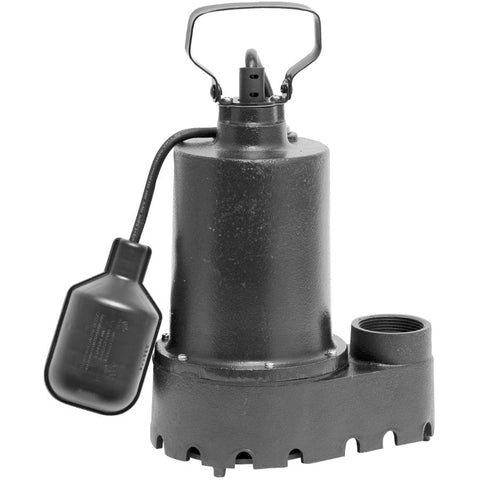 SUPERIOR PUMP 92331 High-Capacity Cast Iron Sump Pump with Tethered Float Switch, 1/3 HP