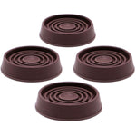 1-3/4" Round Brown Rubber Caster Cups - 4 Pack