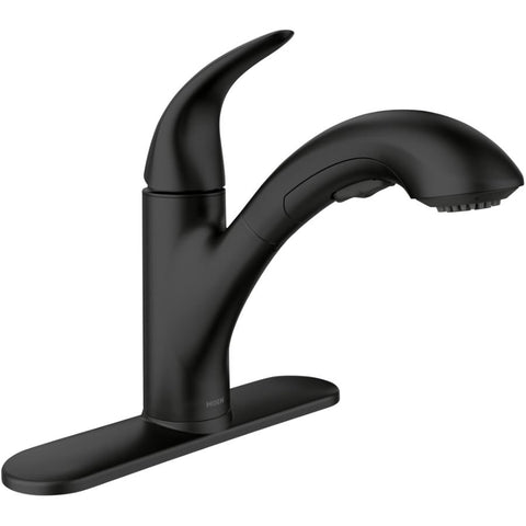 Medina Single Handle Pull-Out Kitchen Faucet - Black