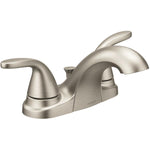 Moen 84603SRN Adler 4 in. Centerset 2-Handle Low-Arc Bathroom Faucet in Spot Resist Brushed Nickel