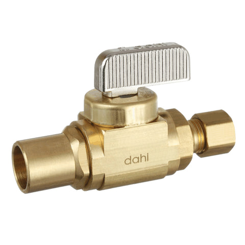 1/2 inch(s) Copper x 1/4 inch(s) Compression Straight Valve, with Brass Finish