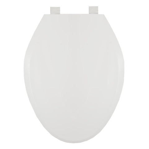 White Plastic Elongated Slow Close Toilet Seat with Lift and Clean Feature