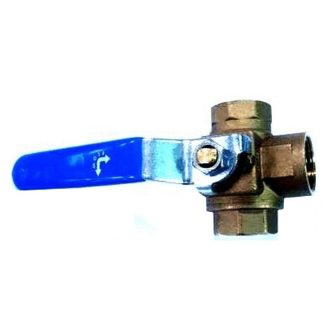 1/2" IPS Full Port 3-Way Brass Ball Valve