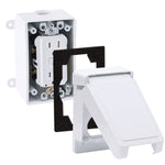 White PVC Vertical Weatherproof Tamper Resistant GFI Receptacle Kit