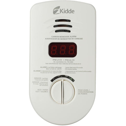 Kidde Worry Free Bedroom Plug-in Carbon Monoxide Detector Alarm with Sealed Lithium Battery Backup and Digital Display | Model 900-0282 | KN-COP-DP-10YB