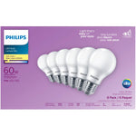 PHILIPS Led 8.5W = 60W A-Line (A19) Soft White Non-Dimmable (2700K) 6 Pack