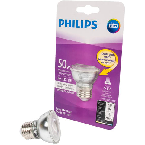 Philips 469998 Led 50W PAR16 Glass Bright White (3000K),