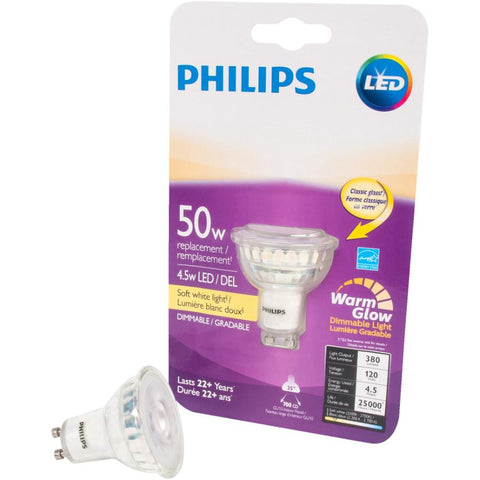 Philips 471573 Led 50W GU10 Glass Soft White WarmGlow (2700K-2200K)