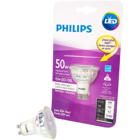 Philips 468116 Led 50W GU10 Glass Bright White (3000K),