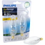 Philips 424309 Halogen Energy Saver 60W Chandelier Candelabra Base-2 Pack