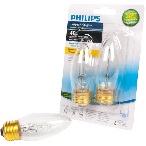 Philips 425900 Halogen Energy Saver 40W Chandelier Medium Base-2 Pack