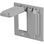 2 Gang Weatherproof GFCI Silver Receptacle Cover