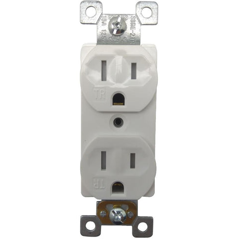 10 Pack White Tamper Resistant Duplex Receptacles