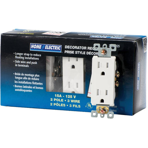 10 Pack 15 Amp White Tamper Resistant Decora Receptacles