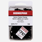 100 Pack 1/4" Black Nylon Cable Clamps