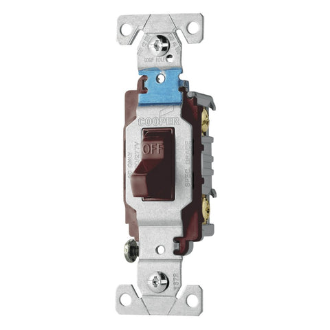 Eaton CS215B 20 Amp 120/277V Side Wire Compact Toggle Switch, Brown
