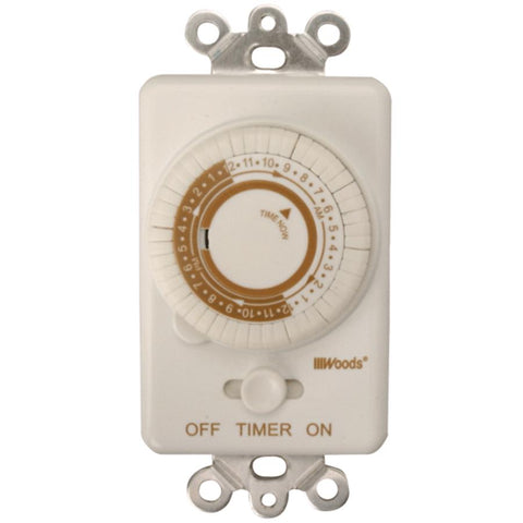 Woods 59745 Switch Timer Repeats Daily, 24-Hour Cycle, Convert Light Switch to Timer