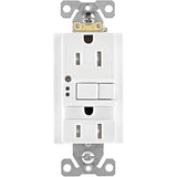 Eaton TRSGFNL15W-K 15 Amp 125V GFCI TR Duplex Receptacle with Night Light, White