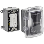 1 Gang While-in-Use Clear Shallow PVC Weatherproof GFCI Receptacle Cover Kit