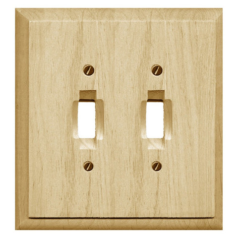 Traditional Unfinished Wood Wallplate, 4-411 (Double Toggle 4-411TT)