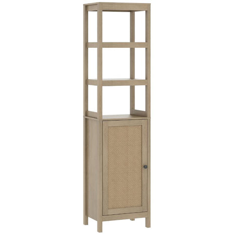 16" x 63" Arley Linen Tower Cabinet - with Single Door, Brown