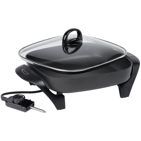 12 inch(s) Square Deep Non Stick Skillet, with Glass Lid