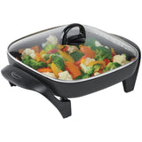 12 inch(s) Square Deep Non Stick Skillet, with Glass Lid