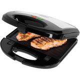 Salton 3-In-1 Pocket Sandwich Maker, Belgian Waffle Maker, and Electric Grill with Non-Stick Removable Dishwasher-Safe Plates, Indicator Lights, Cord Wrap and Upright Storage (SM1543)