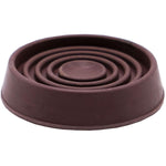 1-3/4" Round Brown Rubber Caster Cups - 4 Pack