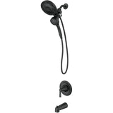 Mikah Single Handle Tub & Shower Faucet with Magnetix Combination Rainshower + Hand Shower - Matte Black