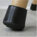 1" Black Rubber Furniture Leg Tips - 4 Pack