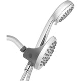 One Touch 7 Setting Dual Wall Mount & Handheld Showerhead - with PowerPulse Massage, Chrome