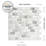 Ravenna Bianco Peel & Stick Backsplash Wall Tiles - 9.8" x 9.7", 4 Pack