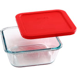 Pyrex Simply Store 4Cup/950ml Square Red PC by Pyrex