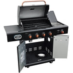 SMART Black Propane BBQ with Searing Side Burner - 4 Burner