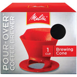 Melitta 640820 Heritage Series 1-cup Red Plastic Pour-Over cone Coffee Maker, Red