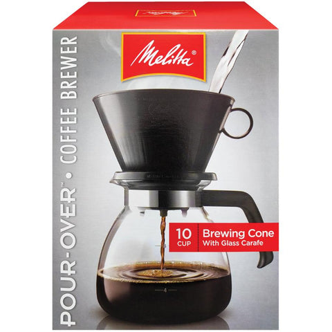 Melitta CM-10 Heritage Series 10-Cup Glass Carafe Pour-Over Coffee Maker, Grey