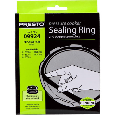 Presto 09924 Pressure Cooker Sealing Ring/Overpressure Plug Pack (Super 6 & 8 Quart)