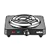 Salton Single Coil Portable Electric Cooktop with Large Burners, Variable Tempertature Control and Dual Indicator Lights, Perfect for Camping, 1000 Watts, Black (HP1940)