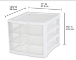 STERILITE 14141 3 Drawer Unit, White