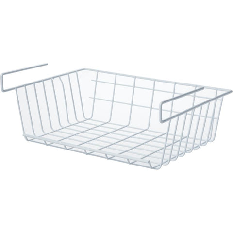 15" White Wire Undershelf Basket