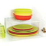 10" White Wire Corner Shelf