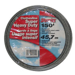 Strata 150' Silver Clothesline - Super Heavy Duty Galvanized Steel Cable, PVC Coasting