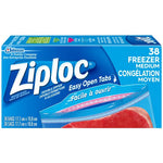 Ziploc Freezer Bags with Double Zipper Seal with Easy Open Tabs - Medium - 38 Count