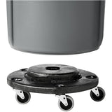 Rubbermaid Commercial RCP264000BK Products Brute Round Twist on/Off Dolly, 250lb Capacity, 18Dia x 6 5/8H, Black