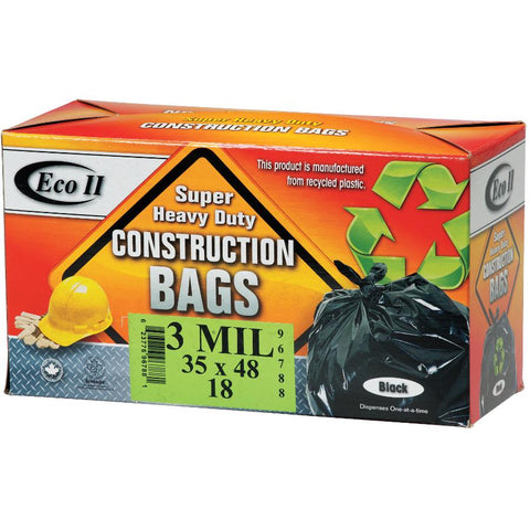 18 Pack 35 inch(s) x 48 inch(s) 3.0 Mil Black Heavy Duty Garbage Bags