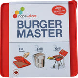 Shape+Store Burger Master 8-in-1 Innovative Burger Press and Freezer Container, 8 Patty, Red