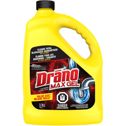 Drano Max Gel Clog Remover and Drain Cleaner, 3.8L