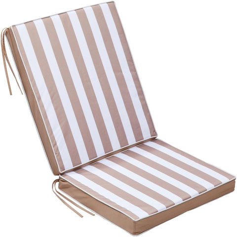 High Back Chair Cushion - Taupe + Stripe